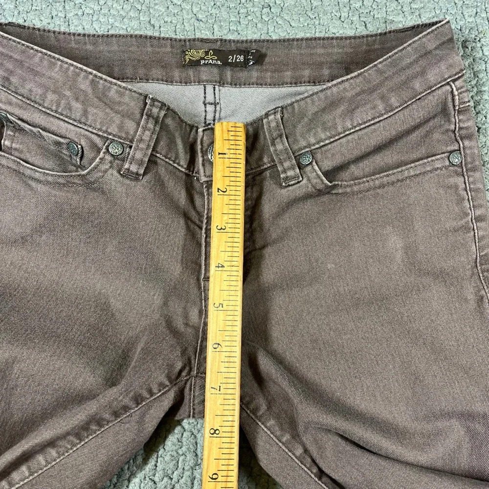 Prana Kara Jeans Womens 2/26 Brown Slim Tapered Leg Stretch Denim Pants 5759 - Picture 7 of 10